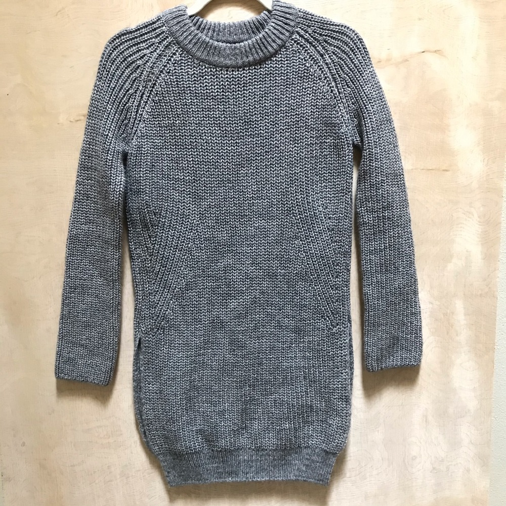 Zara Gray Knit Sweater Dress Cozy Winter Dress Size S